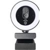 TIEOAXFT Telecamera USB 4K con luce di riempimento, 2K/1080p messa a fuoco automatica e microfono, webcam girevole for streaming, videoconferenza(1080P)
