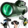 TIEOAXFT Telescopio monoculare potente con zoom HD 80x100, binocolo portatile, telescopio a lungo raggio for caccia e campeggio treppiede clip for telefono