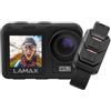 Lamax W9.2, doppio display, impermeabile senza alloggiamento 12 m, stabilizzazione MAXsmooth Wi-Fi, 20 Mpx foto, rallentatore, time-lapse, 22 accessori, in tedesco