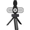 JSGHGDF AutoFocus Webcam con treppiedi in metallo e copriobiettivo protettivo per videochiamate chiare