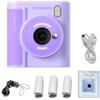 Vroomoto Fotocamera a Stampa Istantanea per Bambini Stampante Termica Senza Inchiostro per Fotocamera Digitale Ad Alta Trasparenza con Carta da Stampa e Scheda da 32 GB Ragazze e (Viola)