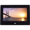 YPAPBHT Cornice for foto digitali con schermo IPS HD da 7 pollici, risoluzione 1024 * 600, schermo IPS, dotata di telecomando, bianco/nero.(Black)