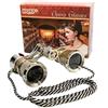 HQRP Binocolo da teatro/opera, di colore giallo perlato con finitura d'argento e una catena di colori argento/nero