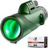 MCOTOP Telescopio monoculare 80 x 100 monocolo ad alta potenza per adulti con smartphone, per caccia, fauna selvatica, bird watching, viaggi, campeggio, escursionismo, con supporto per smartphone e