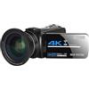QZCX Videocamera Digitale, 4K 56MP. Videocamera videocamera Vlogging fotocamera digitale fotocamera digitale Vlogging con 3,0 pollici HD Touch Screen / Night Vision / WiFi Microfono esterno(64GB SD Card,Ca