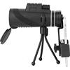 LeGDOr Telescopio monoculare portatile 40 x 60 con treppiede, zoom HD 8x, messa a fuoco manuale, grande telescopio monoculare con telefono con notte per bird watching, viste, ecc