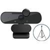 HSQMA Webcam con Microfono Full HD 1080p, Auto-Focus,Treppiede, Copertura for La Privacy, Webcam USB Plug & Play，for Chiamate, Registrazioni, Conferenze, Giochi (Color : 1080P Black-Tripod)