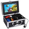 VCHICS Telecamera subacquea per la pesca, 7 '' Color 100 0TVL. Videocamera da pesca subacquea HD DVR. Cavo impermeabile registratore 15m 20m 30m 50m per la pesca in kayak su lago ghiacciato(White LED 15M Cab