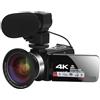 DMETE Videocamere UHD 4K Vlog Live Streaming Webcam Videocamera digitale esterna Registratore portatile Blogger 18X Regalo per principianti(32G SD Card,NA-U600-LT)