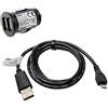 Mobile-Laden Set di ricarica per auto compatibile con Olympus OM-5, Caricatore Auto Duale USB, Cavo USB, 2100mA, auto-id