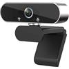 TFixol Webcam Full HD 1080P Immagine cristallina Microfono integrato Compatibile con visualizzazione a 120° Una riduzione del rumore Chat multi-persona Nero