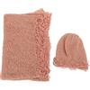 Haofy Set di Accessori per Fotografia per Bambini, Morbida Fascia in Mohair e Cappello per Neonati, Coperte Leggere e Portatili per Neonati e Ragazze (cappello + scialle)