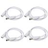 HUALAND 4 pezzi/confezione da 1 m, bianco, 5,5 mm x 2,5 mm, cavo di prolunga DC con connettori maschio a femmina da 5,5 mm x 2,5 mm, alimentazione CC 12 V 5,5 mm x 2,5 mm, connettore maschio a barilotto