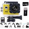HOLVA Roamix Vision 4k Action Camera, 2026 aggiornato 170 ° ultra grandangolare WiFi Camcorder Outdoor impermeabile Sport Videocamera per gli appassionati di fotografia e immersioni (giallo, 32G)