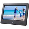 HaDLaM Cornice digitale, cornice digitale da 7 pollici 1024 x 600 Schermo LCD ad alta risoluzione Lettore di immagini/musica/video Calendario Allarme con telecomando, supporto USB e scheda SD (Nero 7 pollic