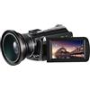DIGNIFE Videocamera, Videocamera Videocamera 4K Zoom ottico 12X professionale for riprese in streaming live di Blogger(Bundle A)