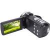 Fockety Videocamera 8K, touch screen da 3 pollici con zoom digitale 64MP 18X con webcam WiFi e luce LED, per streaming live in viaggio, batteria ricaricabile integrata da 1050 mAh