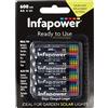 Infapower - Set 4 pile AA ricaricabili, 600 mAh
