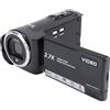 Fockety Videocamera 2,7K, webcam con zoom digitale 16X 50MP 2,8 pollici schermo con rotazione di 270 gradi Videocamera per vlogging, videocamera per videoregistratore per streaming live