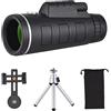 SweAtz Mini telescopio monoculare portatile 40X60 Telescopio ad alta potenza ad alta definizione con foro per vite da 1/4 di pollice Clip per telefono Copriobiettivo Panno per la pulizia per viaggi