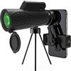 UsmAsk Telescopio 12X50 h Telescopio portatile Power HD con treppiede, Antivibrazione, Impermeabile IPX7, Visione notturna integrata, Telescopio esterno portatile Compatibile per smartphone, Telescopio mono
