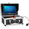 AUBEST Fotocamera da Pesca Fish Finder Kit videocamera for pesca subacquea 6 luci a LED for PC con monitor a colori da 7 pollici for la pesca sul GHIACCIO ,Fotocamera per la pesca subacquea(White LED 50M Cab