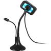 Geevorks Videocamera HD USB Videocamera per laptop desktop Mini Videocamera Plug and Play Videocamera per computer con microfono Versione notturna Luce a LED Supporto girevole flessibile