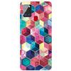 MUTOUREN Cover per Samsung Galaxy M30S/Galaxy M21 Custodia in Silicone TPU Trasparenti Ultra Sottile Antigraffio Antiurto Protettivo Case con Pellicola Proteggi Schermo, Esagono Colorato