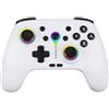 Posheliox Controller di gioco wireless RGB Switch e PC, sei giroscopi, gamepad compatibile con illuminazione personalizzabile, struttura in ABS (bianco)