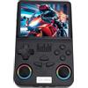 Plyisty Console di Gioco Portatile retrò, Schermo da 4 Pollici 720x720 Dispositivo di Gioco Portatile di Memoria da 128 GB con Processore Quad Core RK3326 a 64 Bit, per Giochi 2D 3D (BLACK)