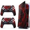 HK Studio Skin adesiva per PS5 - Blood Hell, compatibile con Disc Edition e Digital Edition (non Slim Ver), 2 skin per controller e console skin - Nessuna bolla, protezione completa, impermeabile, rimovibile