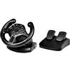 WRISCG Gaming Vibration Racing Steering Wheel And Pedals, Angolo di Rotazione di 90 Gradi, con Funzione di Vibrazione, Pedale di Segnale analogico lineare, per PS3 PC
