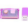Annadue Cartuccia di Gioco Flash Universale per GBA SP GBM NDS NDSL, capacità Massima 2 GB, Formato FAT, Scheda Game Boy Advance con Lettore di schede. (viola trasparente)