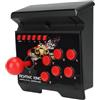 Fdit Joystick Sferico Cablato 4 in 1 Controller di Gioco Cavo USB a 6 Pulsanti Gamepad per, PC, Plastica Robusta Nera Rossa, Cavo da 3 Metri