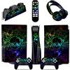 GALSOR Protettivo Per PS5 Console Disc Edition & Digital Edition Sticker Vinyl Decal Cover Per Ps5 Controller & Charging Station & Headset & Media Remote 35617 Senza Bolle E Senza Residui(Disc Version)