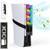Generico Ventola di raffreddamento della console per PS5 Pro/PS5 Slim, ventola esterna di raffreddamento silenziosa per Playstation 5 Pro/Slim Disc & Digital Edition (Nero)