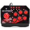 SALALIS Joystick Fight Stick Cablato per PC Controller Street Fight con Joystick Sferico in Metallo e 6 Pulsanti Rotondi, Classica Combinazione di Colori e Rosso