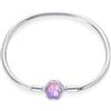 HappyStar Bracciale Donna Bead Charm Da Donna in Argento Sterling 925,Bracciale con maglia snake e chiusura, Charms Compatibili,Regali per donne.