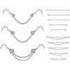 PunkTracker Piercing per naso da 20 g, 12 mm, 2,5 mm, 3 mm, zirconia cubica, acciaio chirurgico, gioielli per piercing nasali, acciaio inossidabile, zirconia cubica