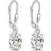 LeCalla Orecchini pendenti da donna in argento Sterling 925, con zirconia cubica taglio ovale rodiato, orecchini a monachella in argento da donna