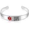 Theluckytag Bracciale medico migliorato da uomo e donna con codice QR, acciaio al titanio, per polsi fino a 20,3-25,4 cm, più spazio per personalizzazione (versione in lingua italiana non garantita),