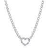 Sagapo S'AGAPO' Collana girocollo catena grumetta in acciaio 316L con cuore e cristalli crystal.