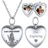 ChicSilver Collana Personalizzata Argento 925 con 2 Foto, Ciondolo Portafoto Personalizzato Argento Lunga 45+5cm, Collana Cuore Ciondolo Personalizzato, Idee Regalo per Natale Anniversario