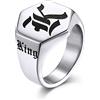 GOLDCHIC Anello Acciaio Uomo Anello Sigollo Pesonalizzato Uomo Esagonale Anello Uomo Personalizzato Acciaio Inossidabile Anello con Lettera Taglia 30 Personalizzato Anello Acciaio Esagonale con Nome
