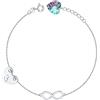 Sakrami Bracciale Donna in Argento 925 con Cuore Incidibile e Infinito - Zircone Bianco o Lilla a Forma di Cuore + Confezione Personalizzata - Idea Regalo Nascita, Comunione, Compleanno (Lilla)