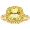 HARSHALI GEMS Anello con zaffiro giallo con zaffiro giallo naturale, placcato in oro 18 carati su argento Sterling 925, fatto a mano, anello di fidanzamento o regalo di nozze, pietra preziosa, zaffiro