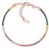 Gioielleria Selenor Bracciale da Donna di Amen della Collezione Tennis. Gioiello Realizzato in Argento 925 rosè con zirconi. Lunghezza: 16+3cm. Misura Anello: 16. La referenza è btrm16