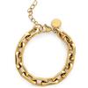 SINGULARU - Bracciale Big Link. Acciaio con Placcatura in oro 18 kt. Gioielli da donna.