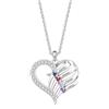ALBERTBAND Collana Cuore Personalizzata con 2-4 Nomi e Pietre di Nascita da Donna Ciondolo Famiglia Regalo Natale Compleanno Festa della Mamma per Mamma Moglie Nonna (C-4 Stone)