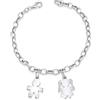 My Bebè Catenina e ciondolo argento 925 personalizzabile con nome - collana donna bimbo bimba Made in Italy (bracciale 2 soggetti)